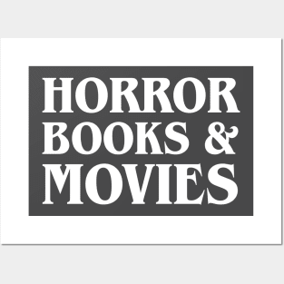 Horror Books & Movies (White) Posters and Art